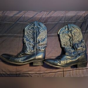 Mens Dan Post Black Cowboy Boots 2110 Size 12 D Pre Owned